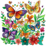 Coloring Pictures Of Flowers And Butterflies 2 2