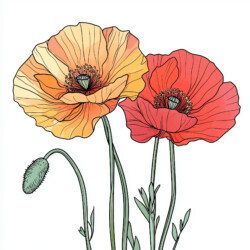 Coloring Poppy Coloring Page - Origin image