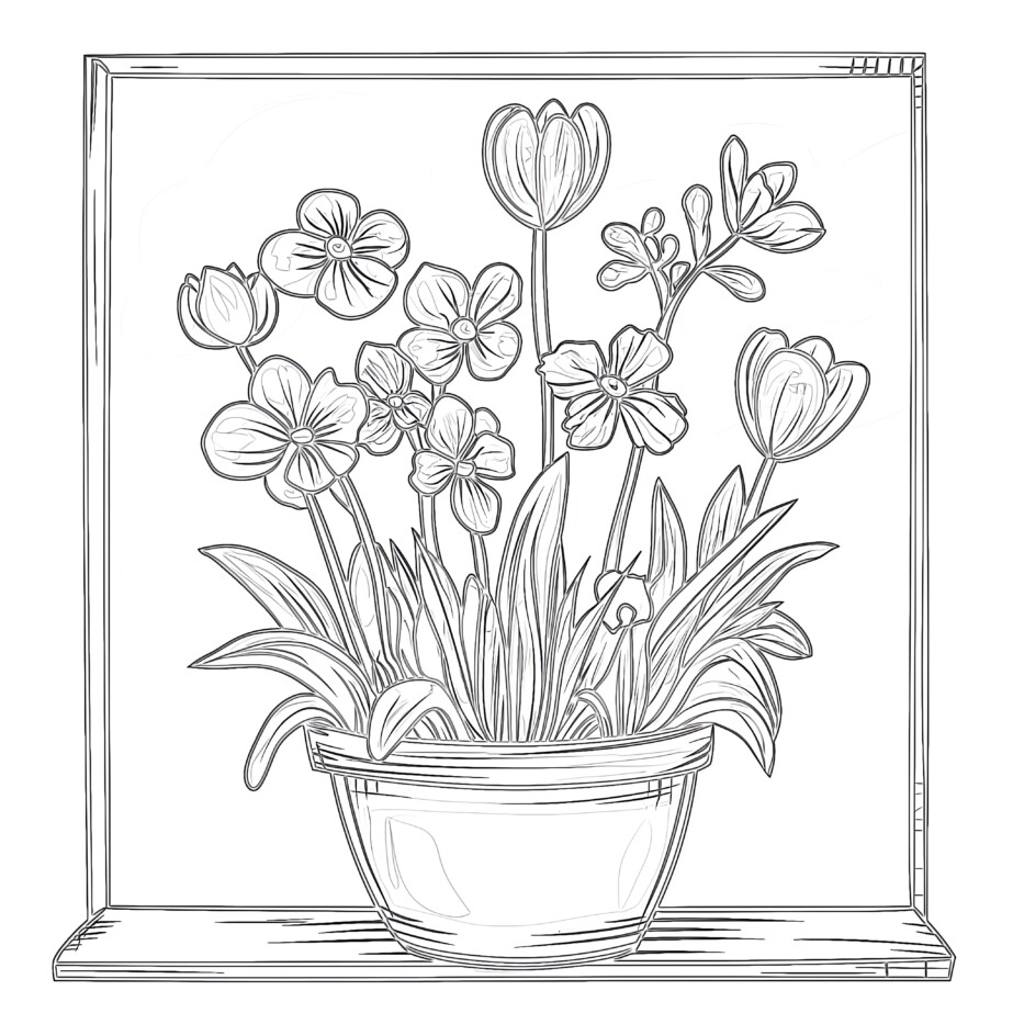 Coloring Sheets Spring Flowers