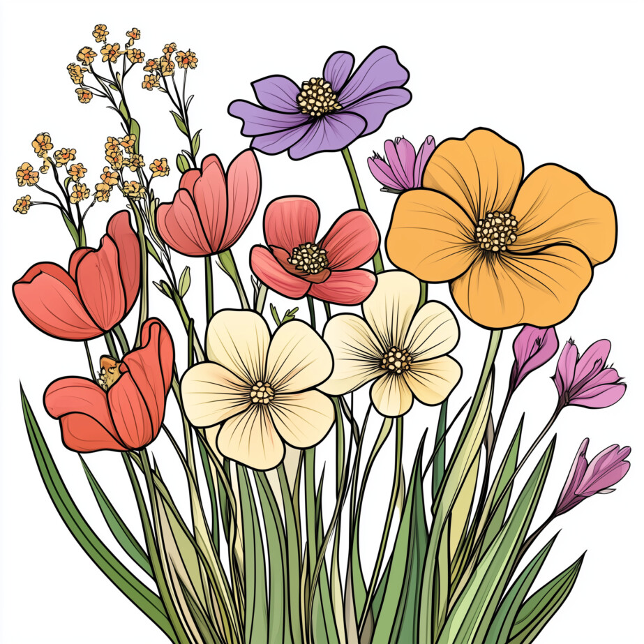 Coloring Spring Flowers 2