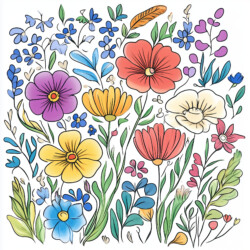 Coloring Worksheets Flowers - Origin image