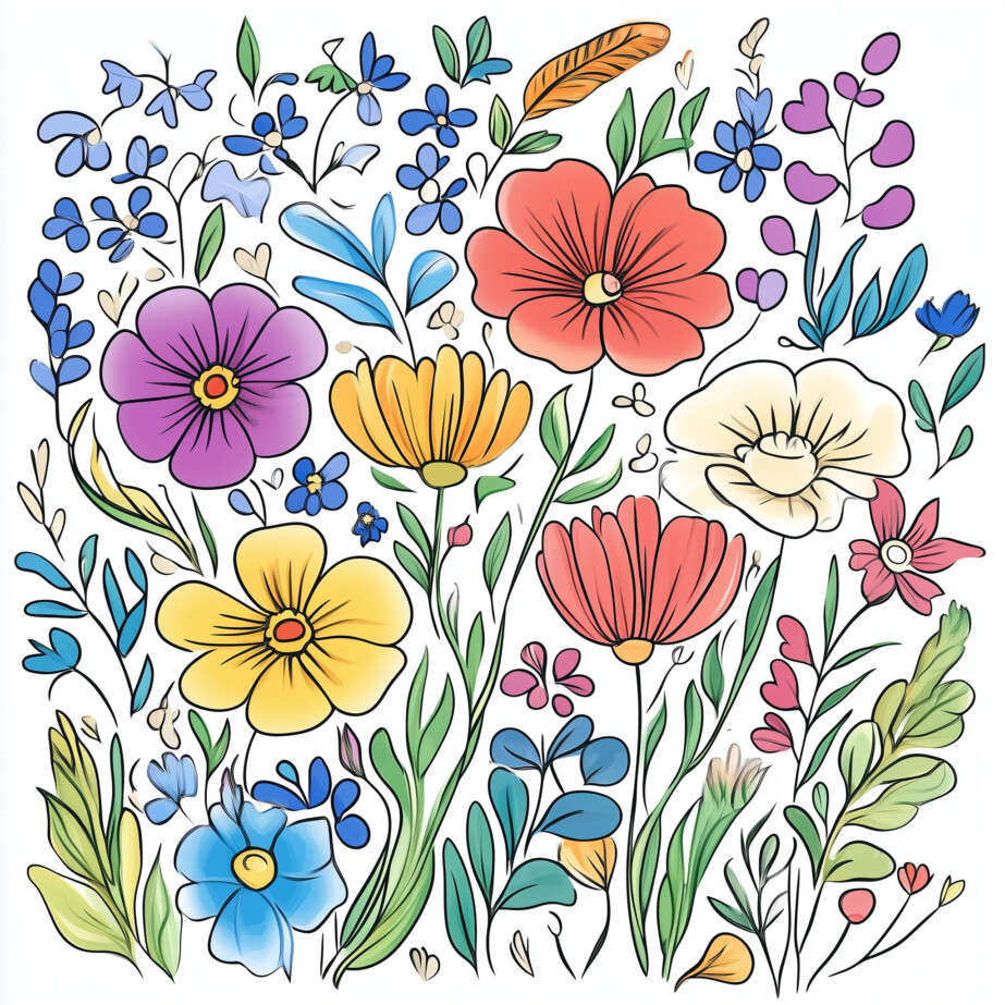 Coloring Worksheets Flowers 2