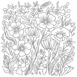 Coloring Worksheets Flowers - Printable Coloring page