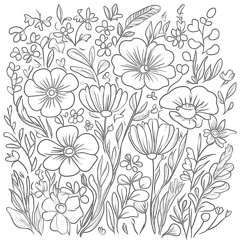 Coloring Worksheets Flowers | Coloring Pages Mimi Panda