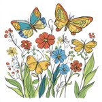 Colouring Pictures Of Flowers And Butterflies 2 2