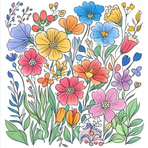 Colourings Of Flowers | Coloring Pages Mimi Panda