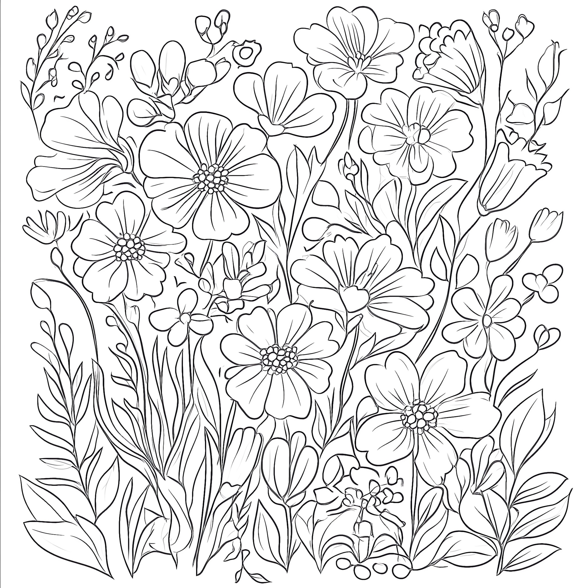 Flower Colouring Pictures To Print | Coloring Pages Mimi Panda