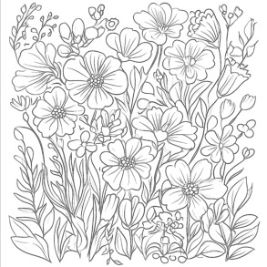Colourings Of Flowers | Coloring Pages Mimi Panda