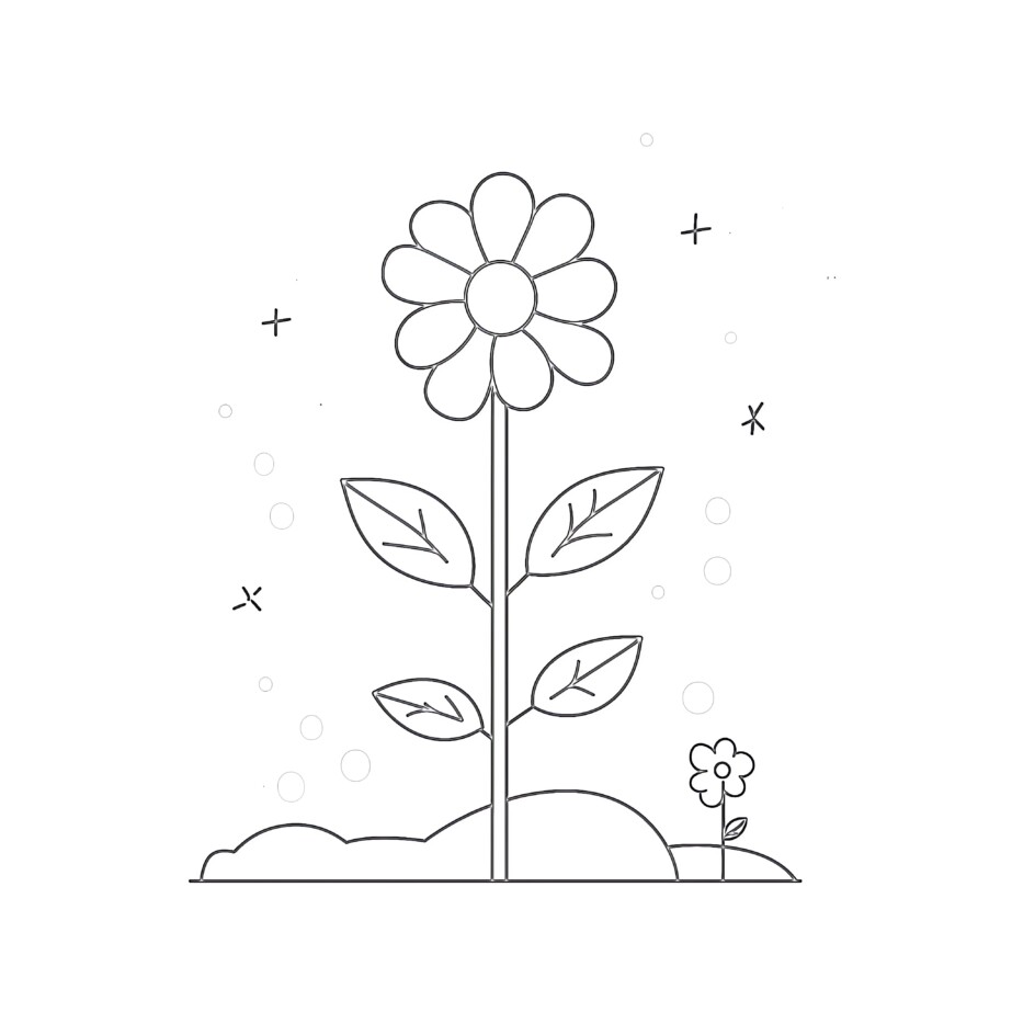 Cute Flowers Coloring Pages