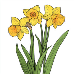 Daffodil Coloring Page - Origin image