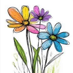 Daisy Flower Coloring Page - Origin image