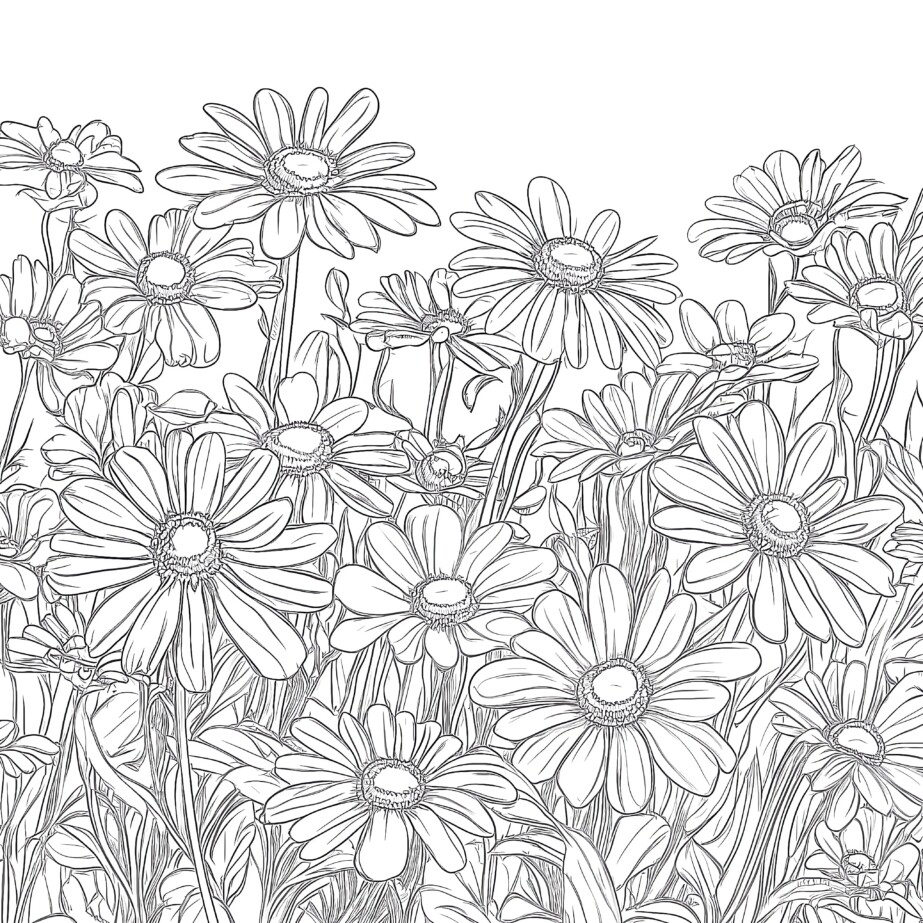 Daisy Flower Colouring Pages