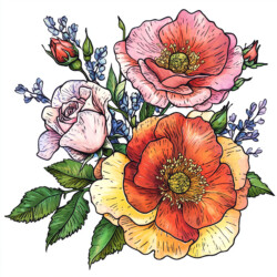 Detailed Coloring Pages Flowers - Origin image