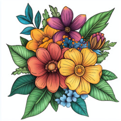 Detailed Flower Coloring Pages - Origin image