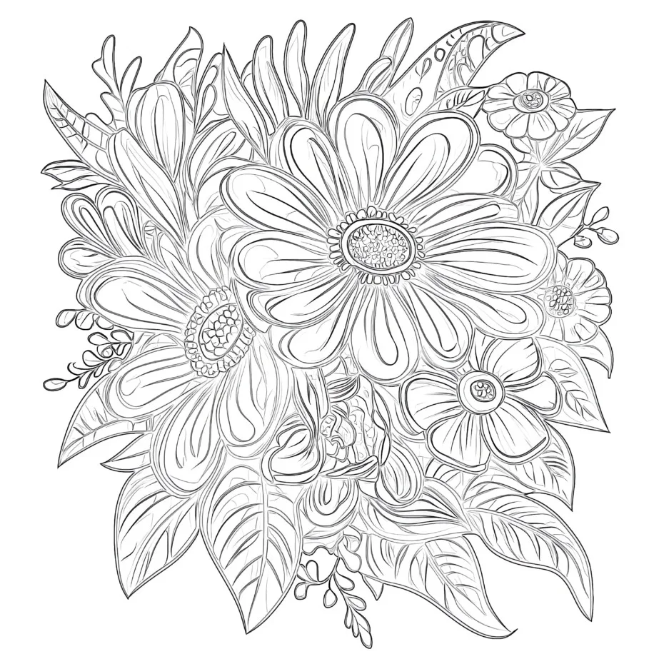 Difficult Flower Coloring Pages