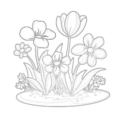 Easy Flower Coloring Pages Printable - Printable Coloring page