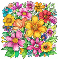 Floral Coloring Page - Origin image