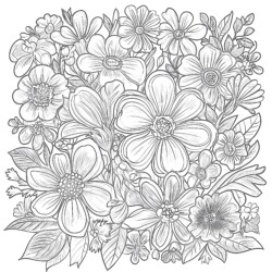 Floral Coloring Page - Printable Coloring page