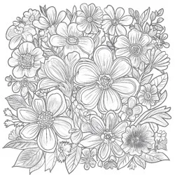 Floral Coloring Page - Printable Coloring page