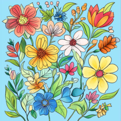 Floral Coloring Pages Free - Origin image