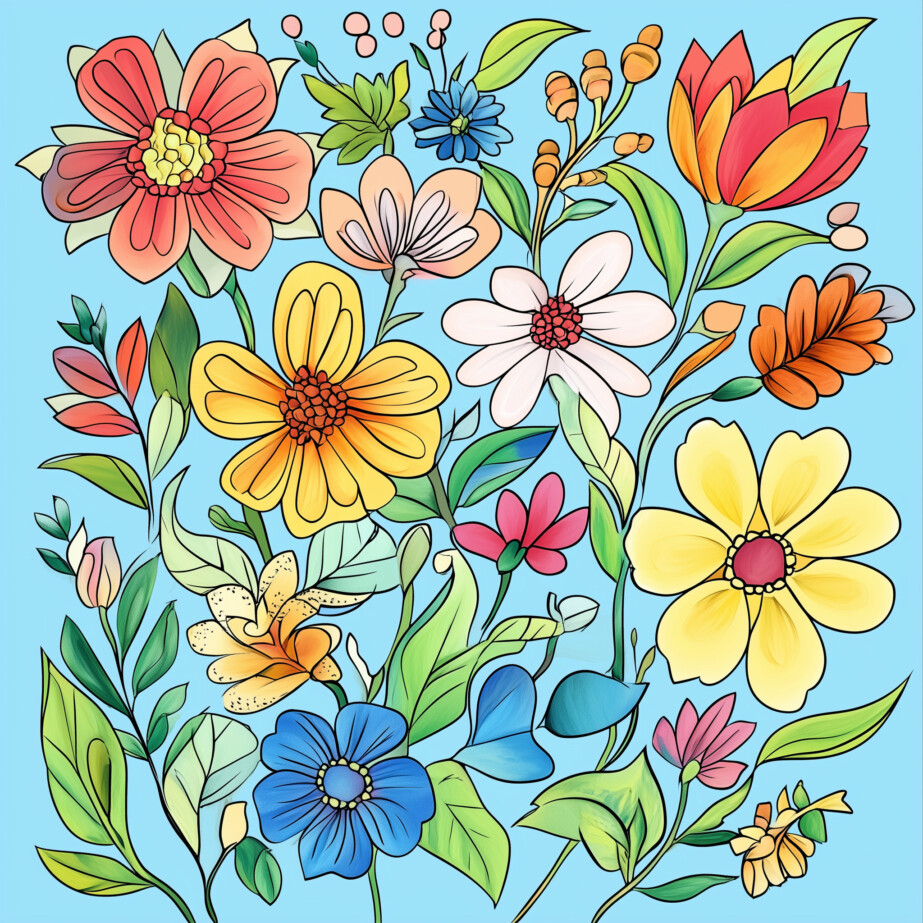 Floral Coloring Pages Free 2