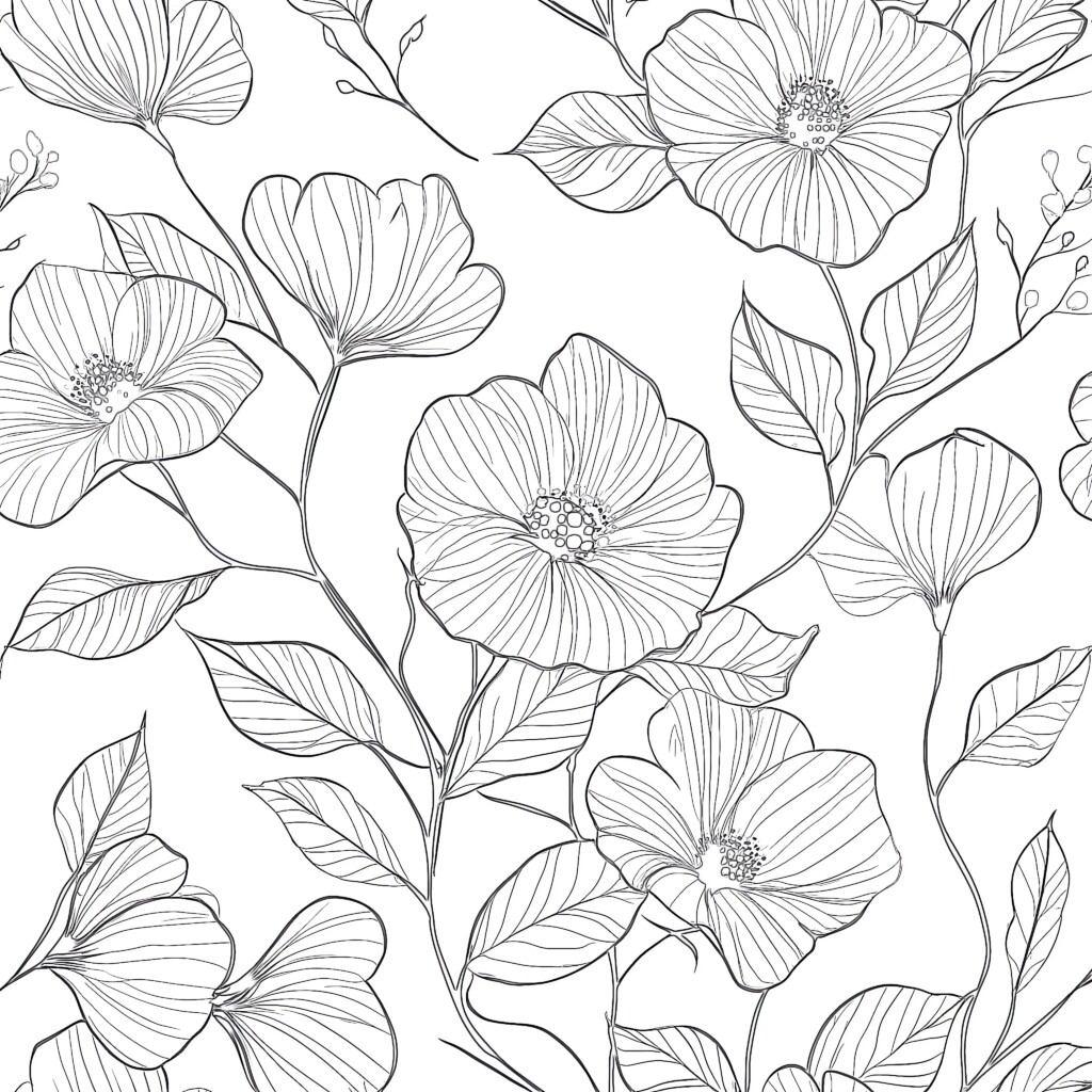 Pictures Of Flowers Coloring Page | Coloring Pages Mimi Panda