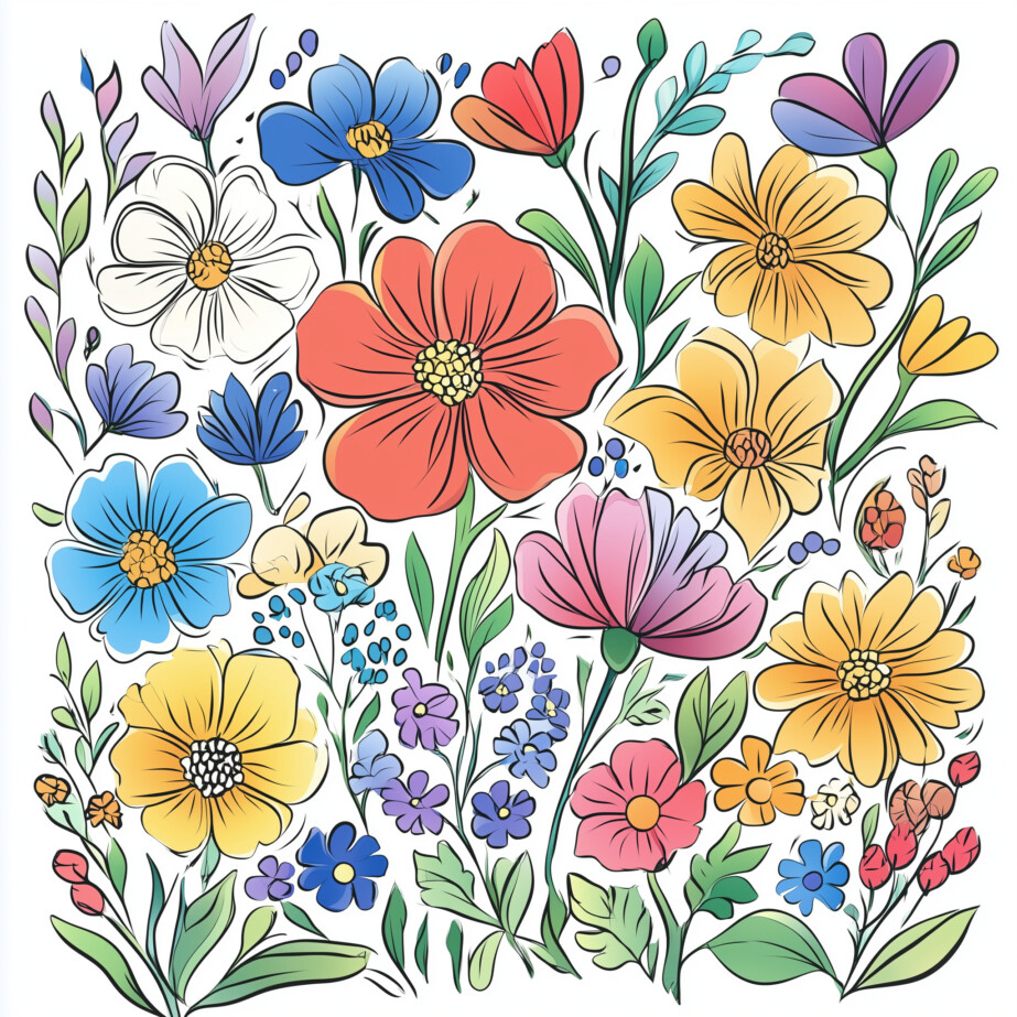 Floral Coloring Pictures 2