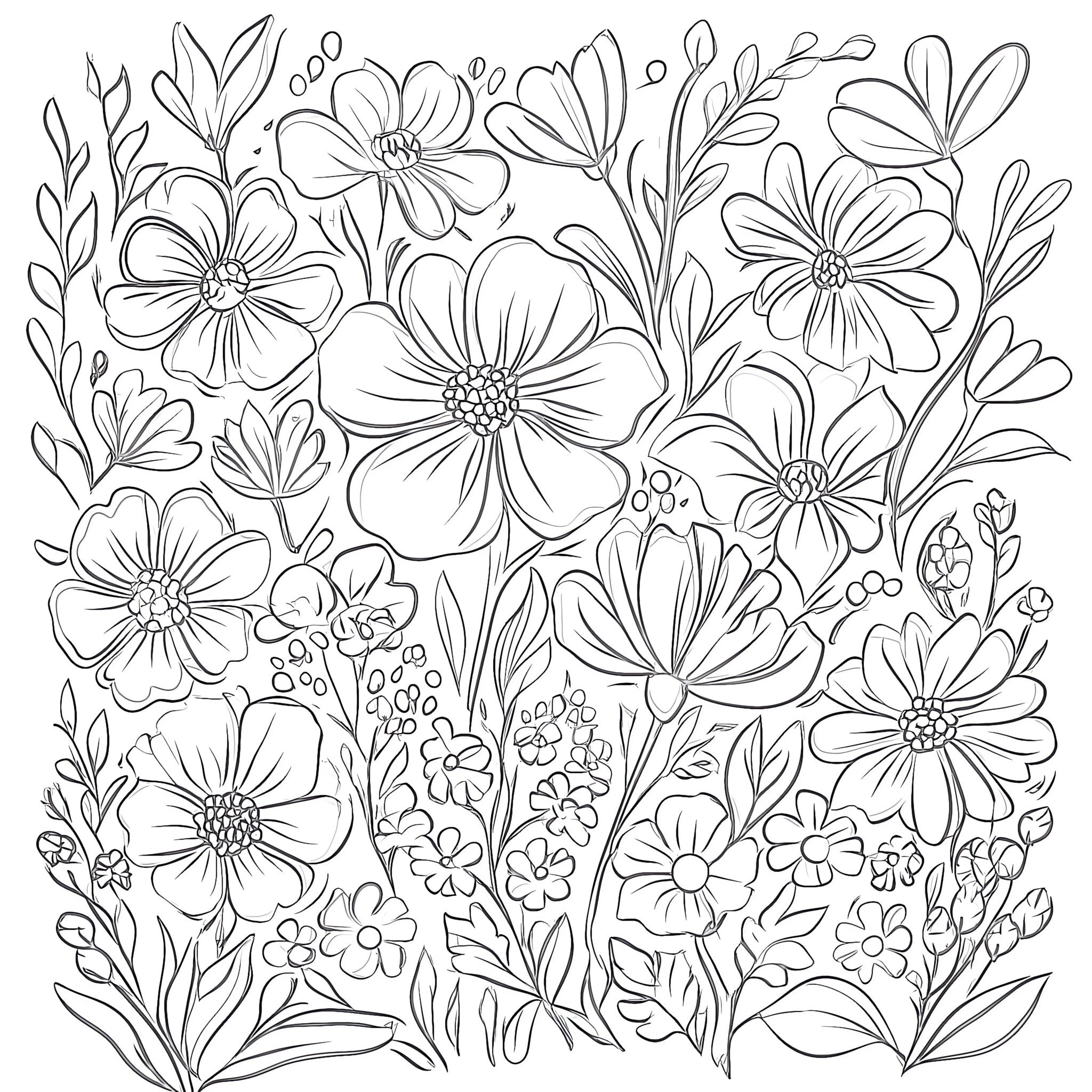 Floral Coloring Pictures | Coloring Pages Mimi Panda