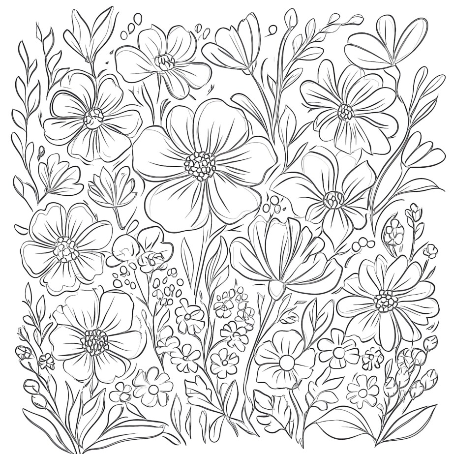 Floral Coloring Pictures