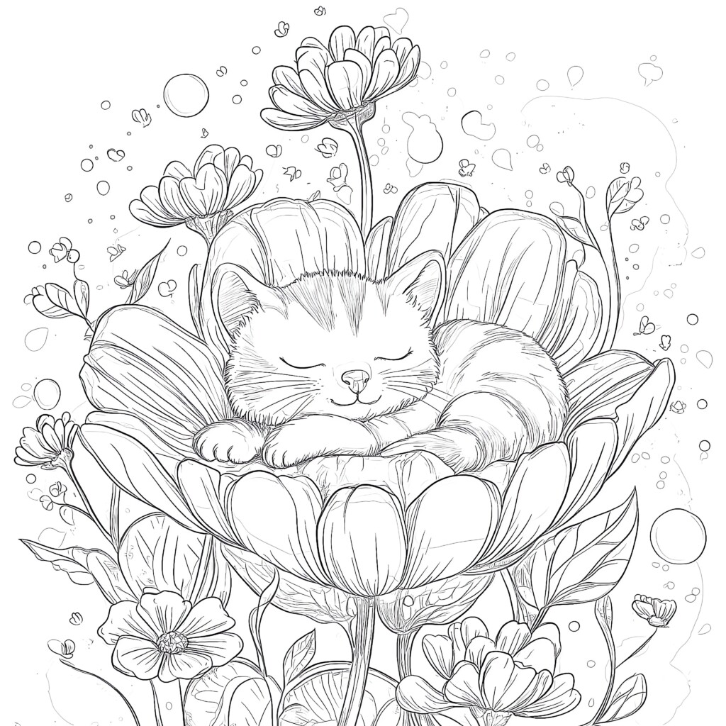 Floral Colouring Page Coloring - Floral Colouring Page 1024x1024 