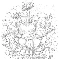 Floral Colouring Page - Printable Coloring page