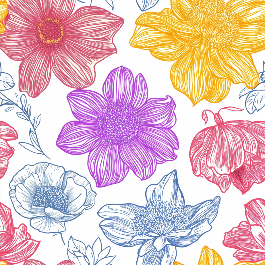 Floral Colouring Sheets 2