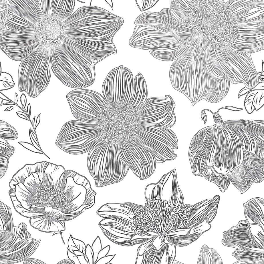 Floral Colouring Sheets