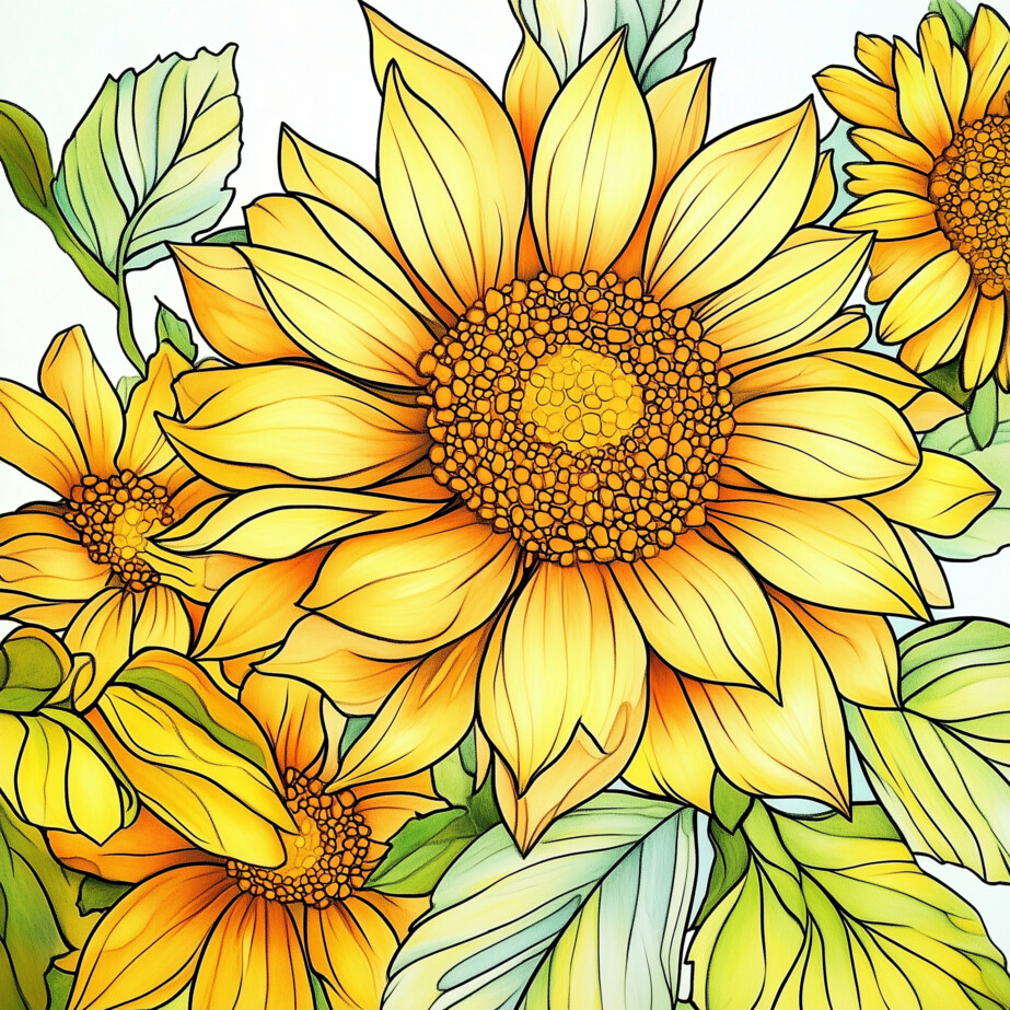 Floral Pictures To Color 2