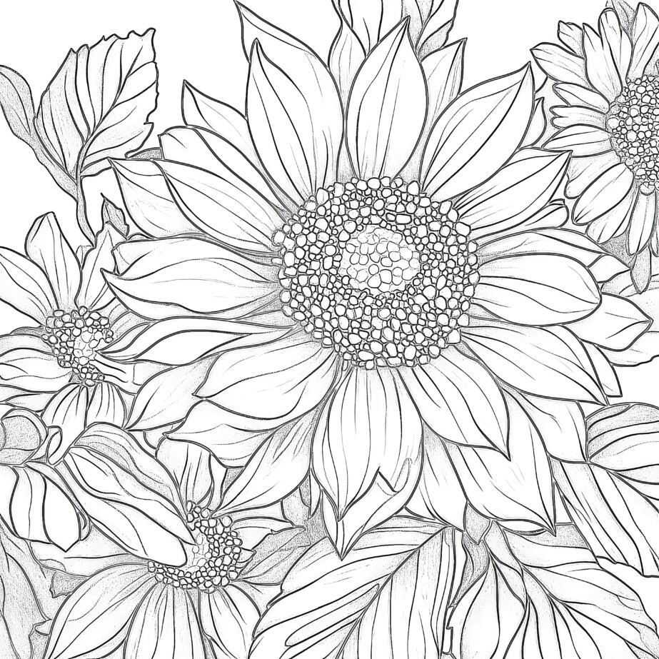 Floral Pictures To Color