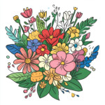 Flower Coloring Drawing 2 2