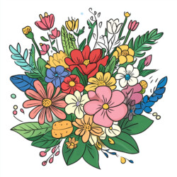 Flower Coloring Drawing - Origin image