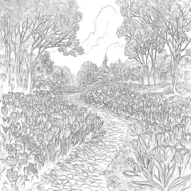 Flower Coloring In Pages | Coloring Pages Mimi Panda