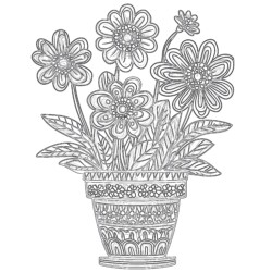 Flower Pot Pictures To Coloring Page - Printable Coloring page