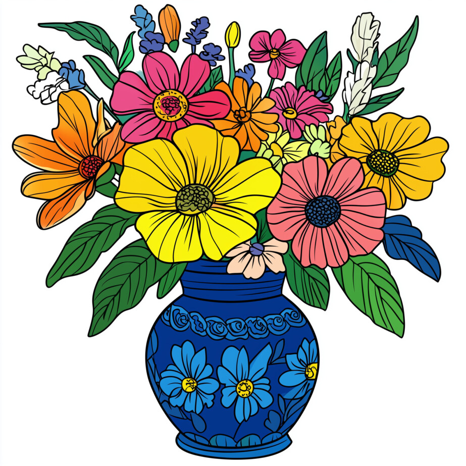 Flower Vase Pictures To Color 2