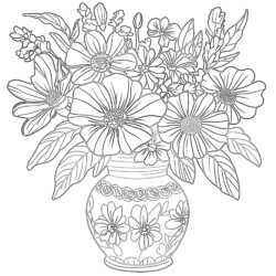 Flower Vase Pictures To Coloring Page - Printable Coloring page