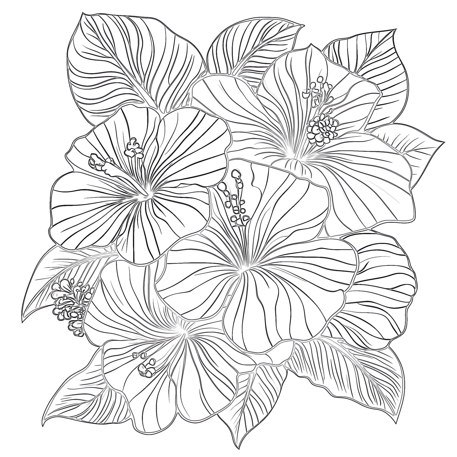 Adult Flower Coloring Pages Printable | Coloring Pages Mimi Panda