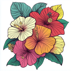 Flowers Coloring Page Printable - Origin image