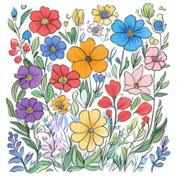 Free Coloring Book Flowers - Origin image