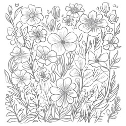 Free Coloring Book Flowers - Printable Coloring page