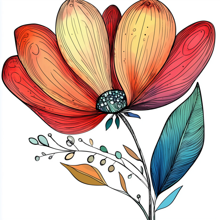 Free Flower Coloring Printables | Coloring Pages Mimi Panda