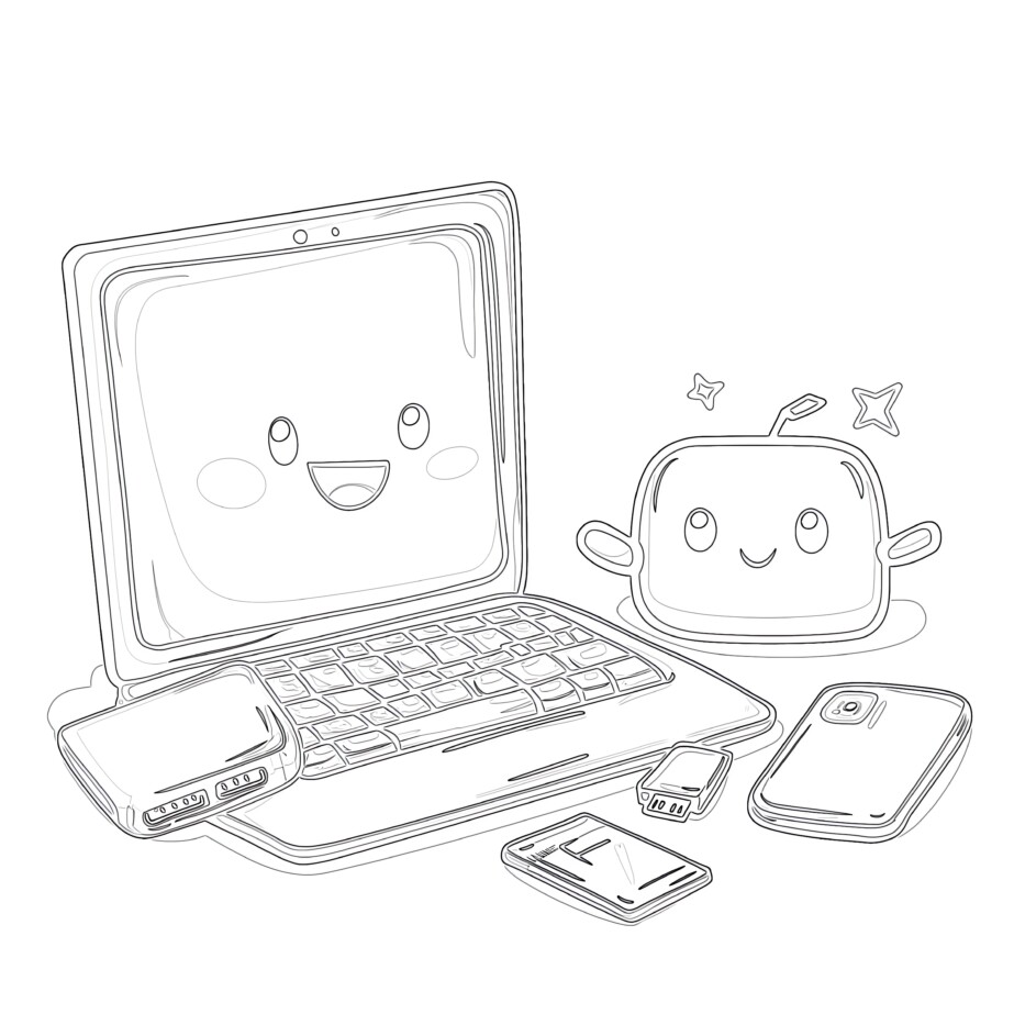 Gadgets Coloring Page