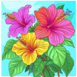 Hibiscus Colouring 2 2