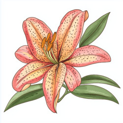 Lily Flower Coloring Page - Origin image