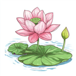 Lotus Flower Coloring Page - Origin image